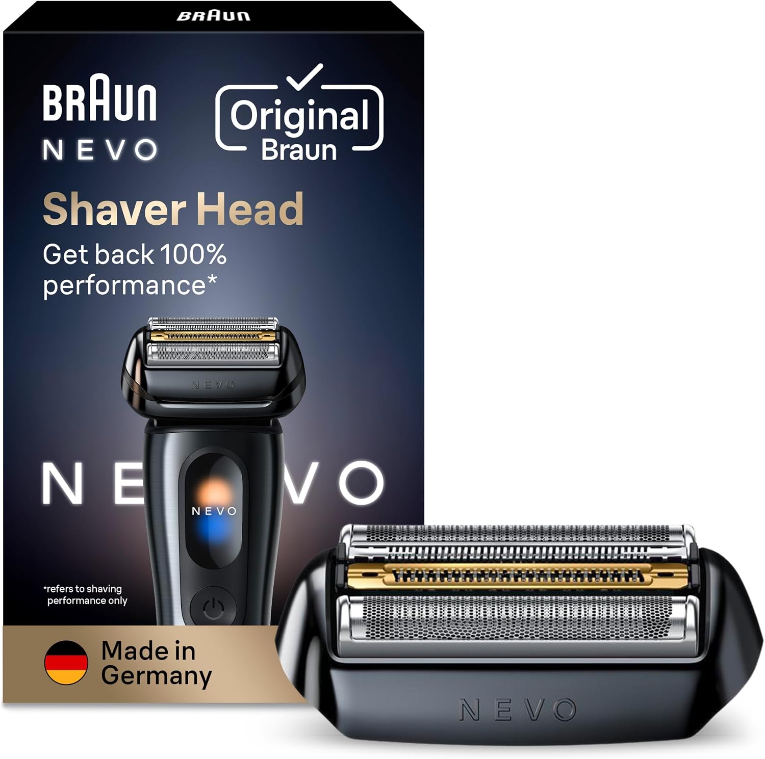Braun NEVO Electric Shaver Original Replacement Head, Get Back 100% Performance, Compatible with NEVO Shavers, Black